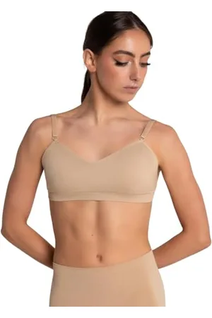 Capezio Reggiseno a Fascia con Scollo a Cuore Trasparente Senza Cuciture Sportivo, , XS Donna