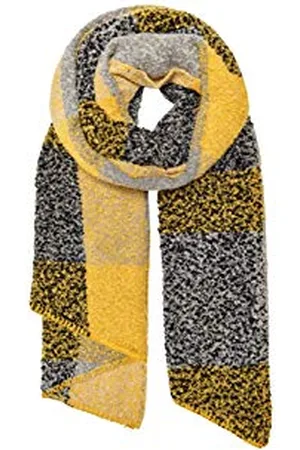 ONLY ONLLIMA Scarf Noos Sciarpa, (Light Grey Melange Dettagli: Check Golden Spice), Taglia Unica Donna