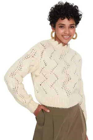 Trendyol Maglione Regolare con Colletto in Piedi Maglia di Tuta, , S Donna