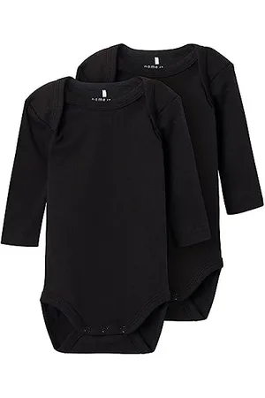 NAME IT Nbnbody 2p Ls Solid Black Noos Body, Unisex - Adulto, Schwarz, N/A