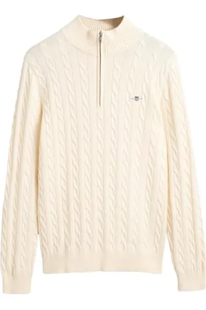 GANT Cavo in Cotone con Mezza Zip Pullover, , L Uomo