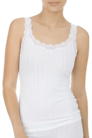 Calida Etude Toujours Damen Top ohne Arm Canottiera, (Weiss 001), 48-50 Donna