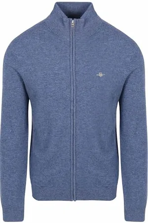 GANT Extrafine Lambswool Zip Cardigan Maglione, , XL Uomo