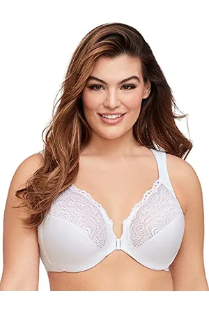 Glamorise Elegance Front Close Underwire Bra, Reggiseno a Coppa Piena Donna, (White), 6D (Taglia Produttore: 90D)