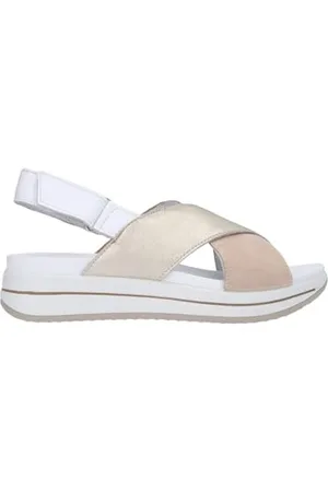 IGI&CO D.Sindy, Sandali con Zeppa Donna, Beige-Platino, 36 EU
