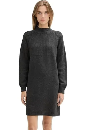 TOM TAILOR 1043984 Vestito, 10522-Shale Grey Melange, L Donna