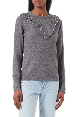 Ichi Ihmacon Ls4 Maglione, 200319/Dark Grey Melange, S Donna