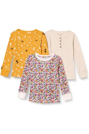 Amazon T-Shirt Termica a Maniche Lunghe Bambine e Ragazze, Pacco da 3, , 3 Anni