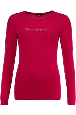 Emporio Armani Essential Studs Logo Long Sleeve T-Shirt, , L Women