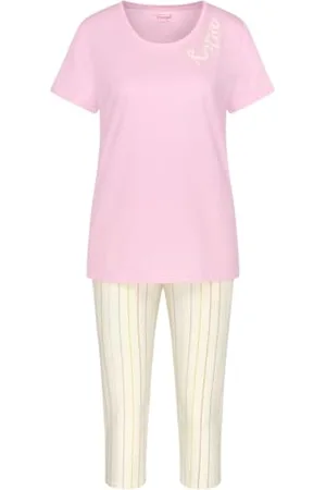 Triumph Donna Sets PK Capri X 01, Pajama set, WHITE - DARK COMBINATION, 44