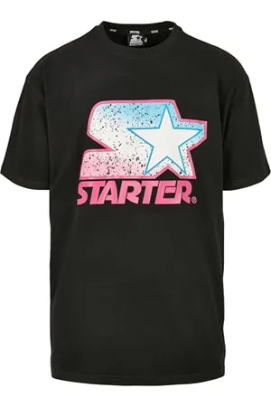 STARTER BLACK LABEL Starter Multicolored Logo Tee T-Shirt, (Black/Pink), M Uomo