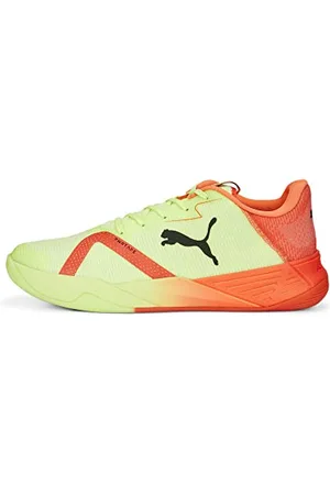 PUMA Accelera Turbo Nitro II, Scarpe da Ginnastica per Ambienti Interni Unisex-Adulto, Veloce Giallo Rosso Blast Nero, 37 EU