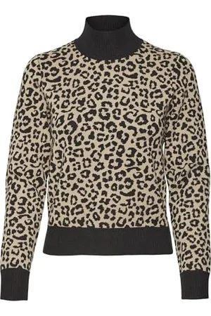 VERO MODA Vmaria Art LS Ga-Pullover a Collo Alto Maglione Lavorato a Maglia, , XL Donna