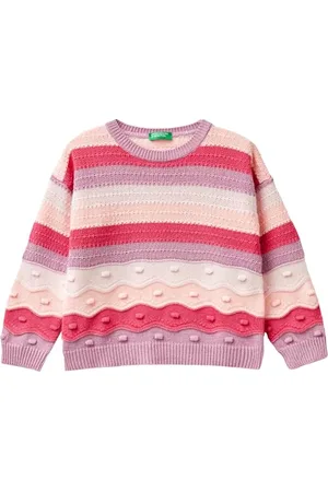 Benetton Maglia G/C M/L 1236H101Z Maglione, , 5 Anni Bambina