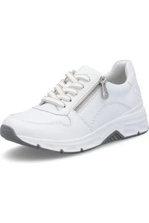 Rieker Donna Sneaker 48134, Signora Sneaker Basse,Soletta Removibile,Scarpa Bassa,Tempo Libero,Sportivo,Bianco (Weiss / 81),43 EU / 9 UK