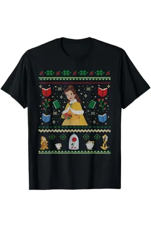 Disney Princess Beauty and the Beast Belle Christmas Sweater Maglietta