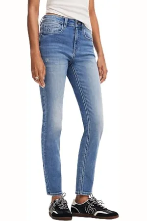 Desigual Pantaloni Lunghi da Donna in Denim Jeans, , 42