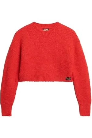 Superdry Jersey de Cuello Redondo Polo a Maniche Lunghe, , 44 Donna