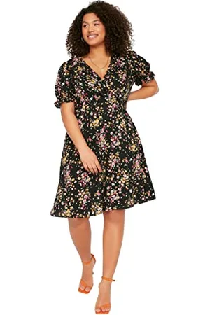 Trendyol Mini A-Line Regular Plus Size Abito Vestito, , 76 Donna