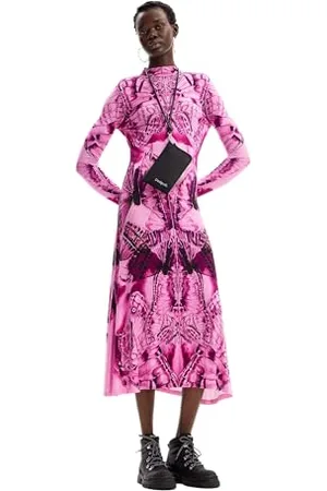 Desigual Abito da Donna a Maniche Lunghe NAN, Colore: