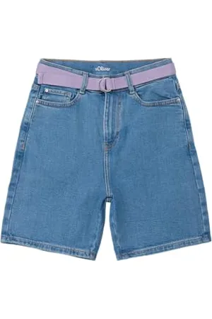 QS by s.Oliver Junior 2142476 Jeans Bermuda con Cintura, Blu, 140 Bambina