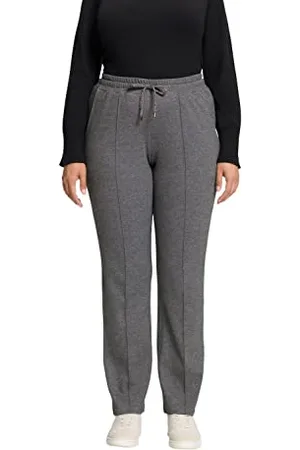 Ulla Popken Sweathose, Salz-und-Pfeffer-Optik, Biese, Elastikbund Pantaloni, Melange Grigio Scuro, 48-50 Donna