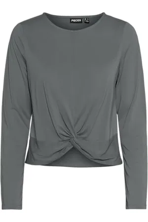 Pieces® Pcanora LS Knot Top BC Maglietta a Maniche Lunghe, , L Donna
