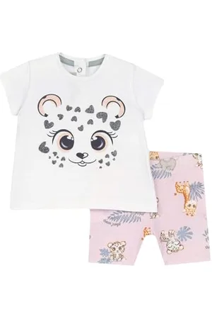 chicco Completo 2 Pezzi Maglietta Pantaloni Corti, Neonata