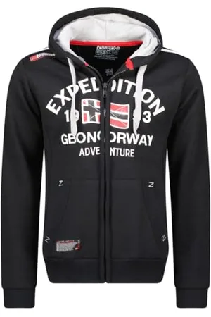 Geographical Norway Flag Men Felpa con Cappuccio, , XL Uomo