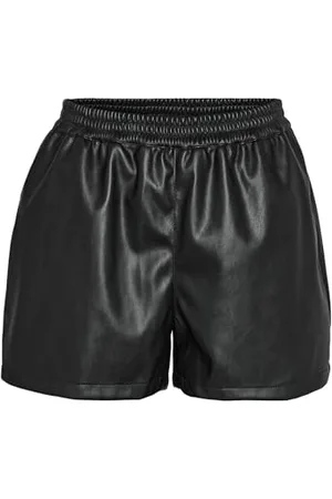 Noisy May Hot Pants Donna in Ecopelle Shorts rivestite in Pelle Pantaloncini Corti in Tessuto Effetto Pelle NIJANDY, Colore: , Taglia:M