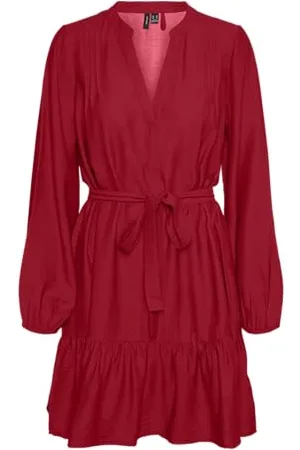 VERO MODA Vmjessi Beli LS Short Belt Dress Wvn Ga Mini Abito, , M Donna