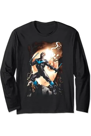 Batman Nightwing Against Owls Maglia a Manica
