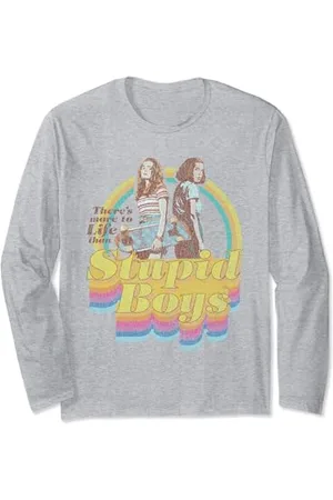 Stranger Things Vintage Undici Max Posa Besties Stupido Ragazzi Maglia a Manica