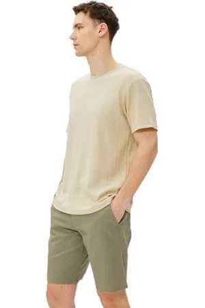 Koton Linen Blend Bermuda Shorts Buttoned Pocket Detailed, Pantaloncini Uomo, (876)