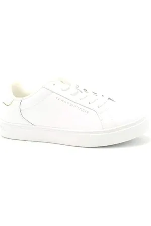 Tommy Hilfiger Donna Sneakers da Runner Essential Court Sneaker in Pelle, (White), 36
