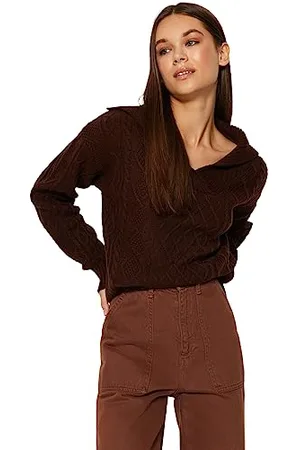 Trendyol Regular Fit Basic Polo Neck Knitwear Sweater Maglione, , M Donna