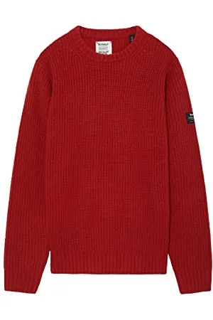 ECOALF GAKNTRIMA6320MW22 Uomo Trimalf, Riciclata, Maniche Lunghe, Lana, Maglione Lavorato a Maglia, Comodo e Versatile, Taglia XL, Colore , Rojo