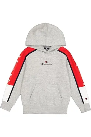 Champion Legacy Retro Sport B (306856) -Ultralight Soft Compact Fleece Taped Felpa con Cappuccio, (NOXM/CRD/NNY), 11-12 Anni Bambino