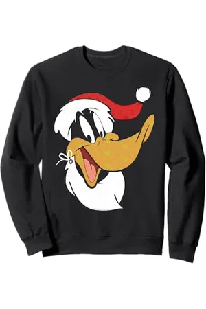 LOONEY TUNES Warner Bros Xmas Daffy Duck Santa Retro Lol Festa di Natale Felpa