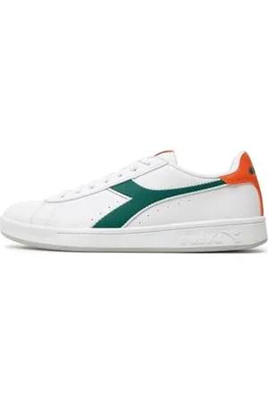 Diadora TORNEO, Scarpe da Ginnastica Unisex-Adulto, White/Persimmon Orange, 38 EU