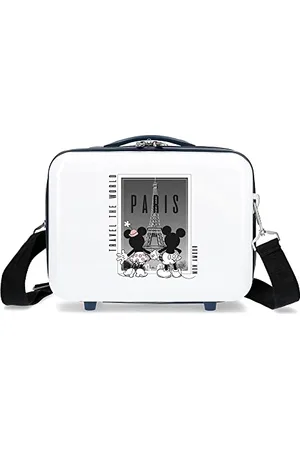 Disney Topolino e Minnie Travel the World Paris Borsa da toilette adattabile bianca 29x21x15 cm ABS rigido 9,14 l 0,8 kg