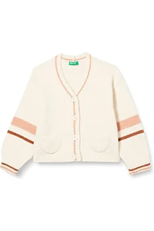 Benetton Maglione cardigan 11AUH6002 Bambine e ragazze, Vaniglia 036, 5 anni