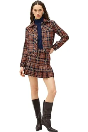 Koton Pleated Mini Tweed Skirt Gonna, (2C2), 44 da Donna