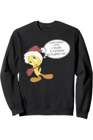 LOONEY TUNES Warner Bros Xmas Tweety Pie, simpatica lista di Natale a forma di elfo Felpa