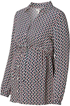 ESPRIT ESPRIT Blouse Nursing-Maglietta a Maniche Lunghe con Stampa su Tutta la Lunghezza Camicia da Donna, Rosso scuro-611, 50