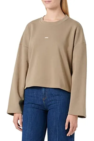 JJXX Jxabbie LS Wide Every Brush Crew SN Maglia di Tuta, Brindle/Stampa: Logo Bianco, S Donna