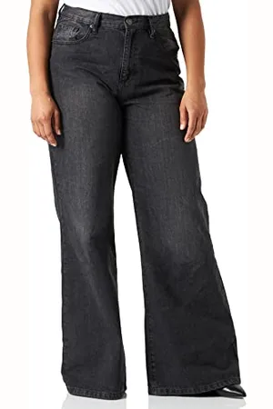 Urban classics Ladies Wide Leg Denim - Pantaloni Pantaloni da Donna, (Blackwashed), 40