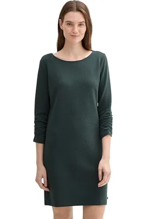 TOM TAILOR 1038844 Vestito, 10362-Dark Gable Green, S Donna