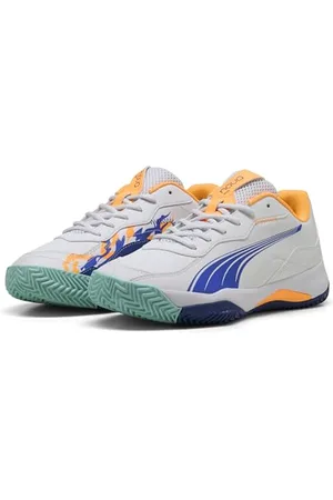 PUMA Nova Smash, Scarpe da Tennis Unisex-Adulto, White-Vivid Blue-Heat Fire Black, 40.5 EU