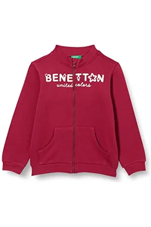 Benetton Maglione cardigan 3J70G500V Bambine e ragazze, Borgogna 2r1, 1 anno